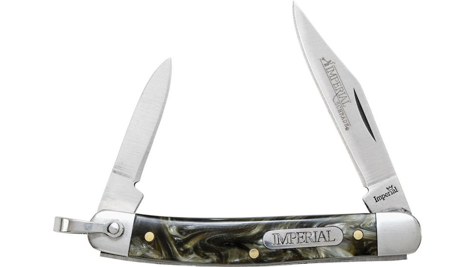 Imperial Schrade Folding Pocket Knife Folding Knife,Clip and Pen,Satin IMP44