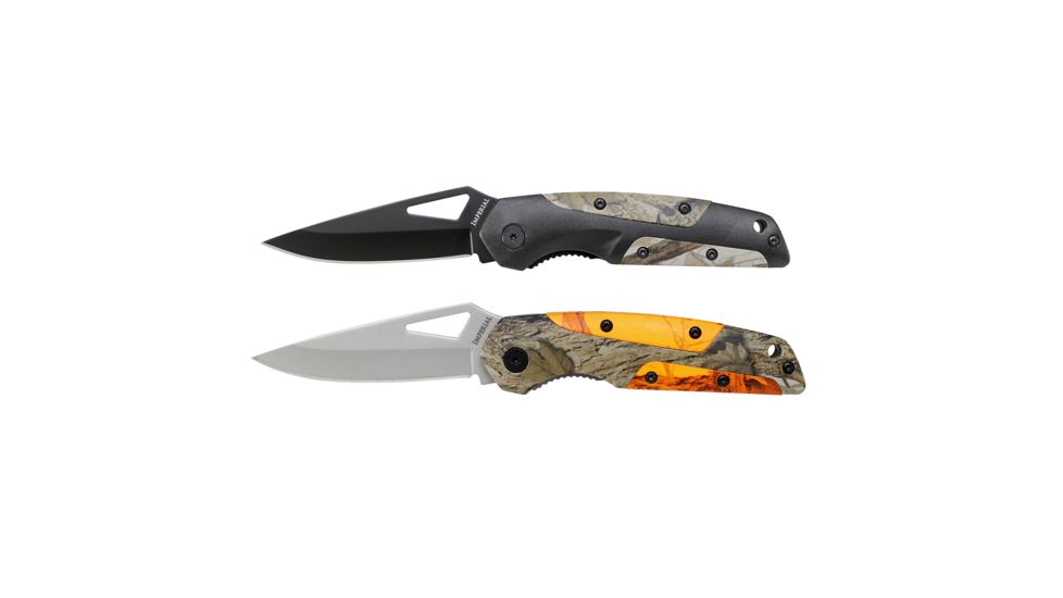 Imperial Schrade Imperial Knife Snowblind Liner Lock 3'' Blade 2-pack Blaze/cmo