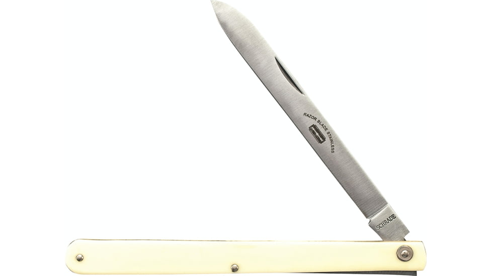 Imperial Schrade Large Folding Sampler Fruit Knife, Medium 7Cr17MoV High Carbon Stainless Steel Blade, POM Handle, Silver, SS15