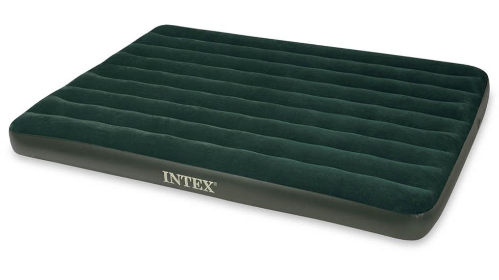 Intex Prestige Downy Air Bed, Green, Queen, with 4D Pump 48377