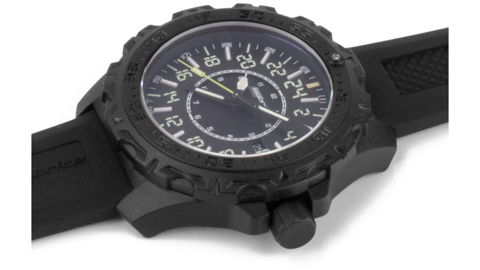 Isobrite MIL24 24-Hour T100 Tritium Watch, Black/White, 47mm, ISO3010