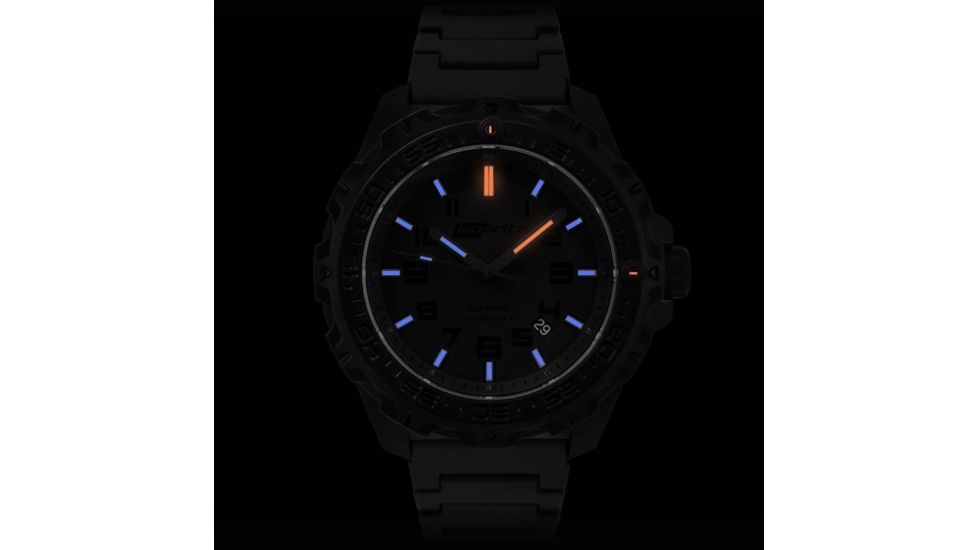 ISOBrite T100 Eclipse Watch Blue &amp; Orange Tritium With Polyurethane Band, Black, Small ISO211