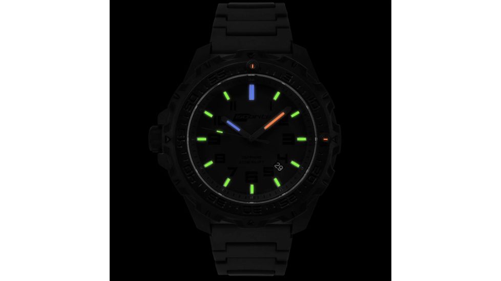 ISOBrite T100 Eclipse Watch Green, Blue &amp; Orange Tritium With Polyurethane Band, Black, Small ISO213MIL