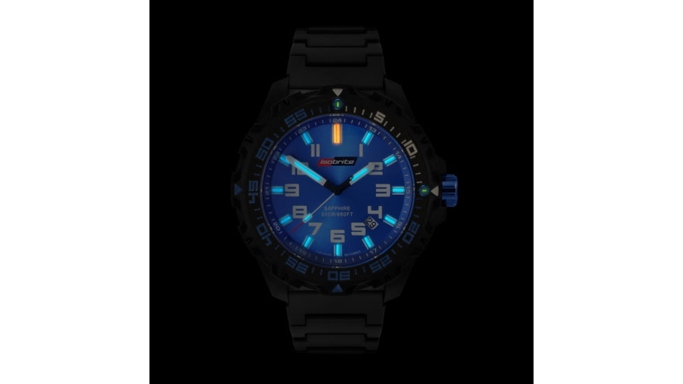 ISOBrite T100 Valor  Series Blue Watch With Polyurethane Band, Black/Blue, Small ISO311