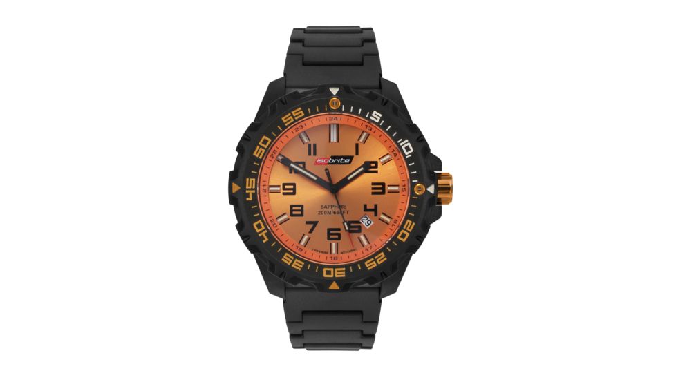 ISOBrite T100 Valor  Series Orange Watch With Polyurethane Band, Black/Orange, Small ISO312
