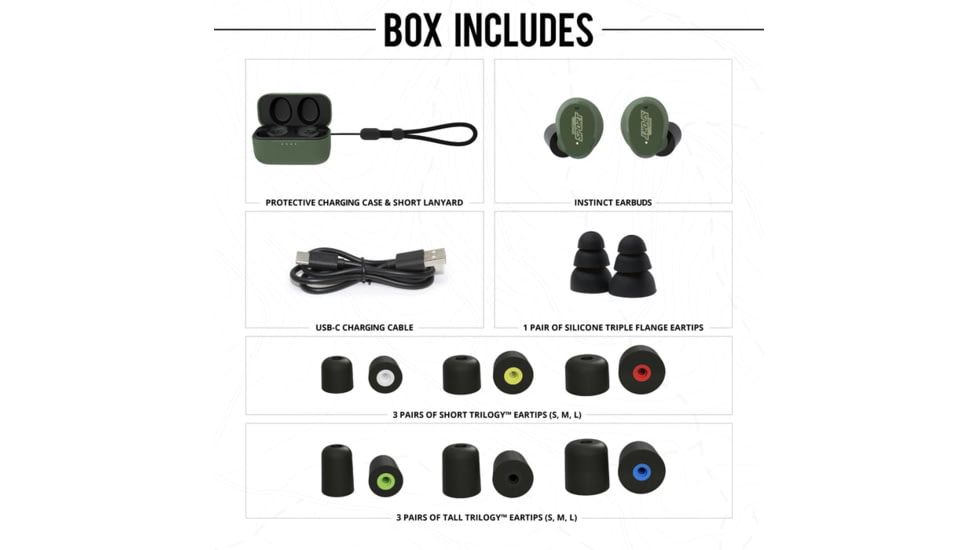 ISOtunes Sport INSTINCT Tactical Earbuds, OD Green, Universal, IT-94