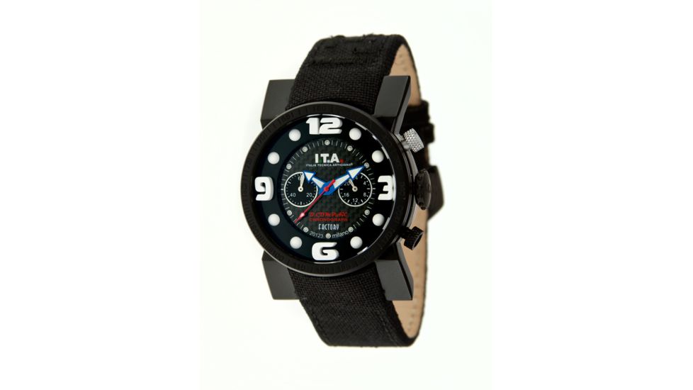 Ita 00.05.08 B Compax Factory Mens Watch, White Numbers, Black Band