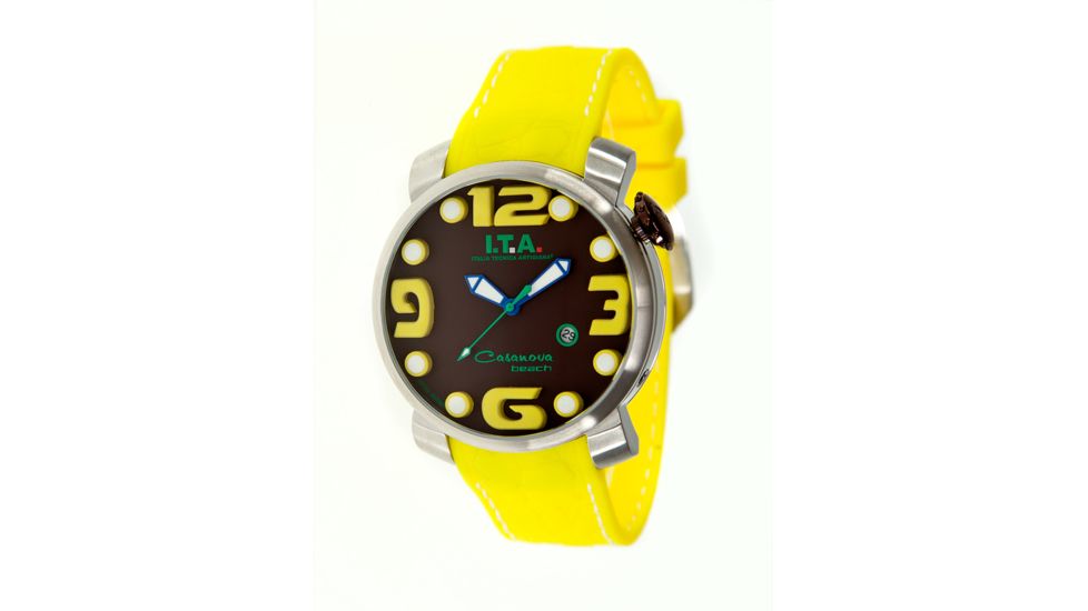 Ita 00.12.37 Casanova Beach Ladies Watch, Brown Face, Yellow Band