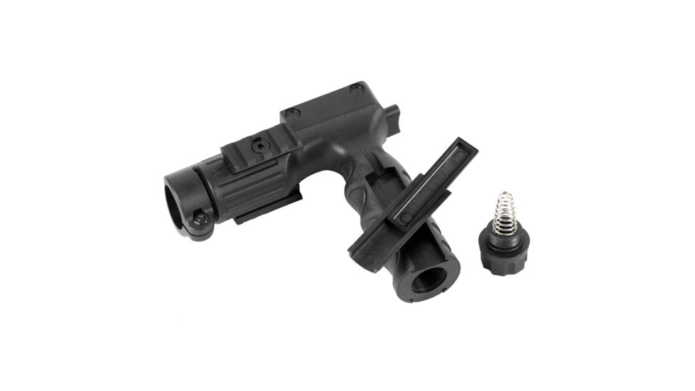 USED JE Machine Tech Tactical Vertical Grip w/1 inch Flashlight Adapter/Holder, Black, TS-FL5B, EDEMO3, Used, Condition Fair, Installed/Mounted