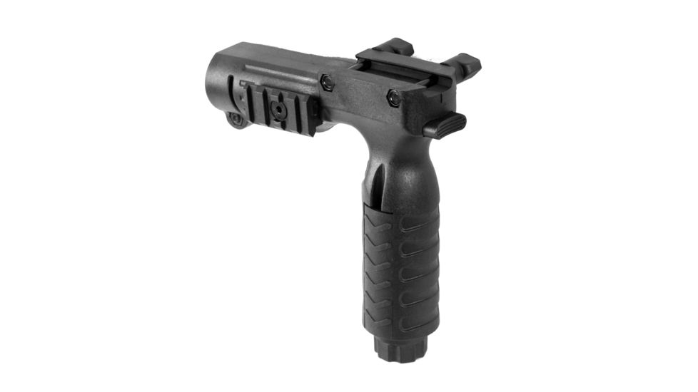 USED JE Machine Tech Tactical Vertical Grip w/1 inch Flashlight Adapter/Holder, Black, TS-FL5B, EDEMO3, Used, Condition Fair, Installed/Mounted