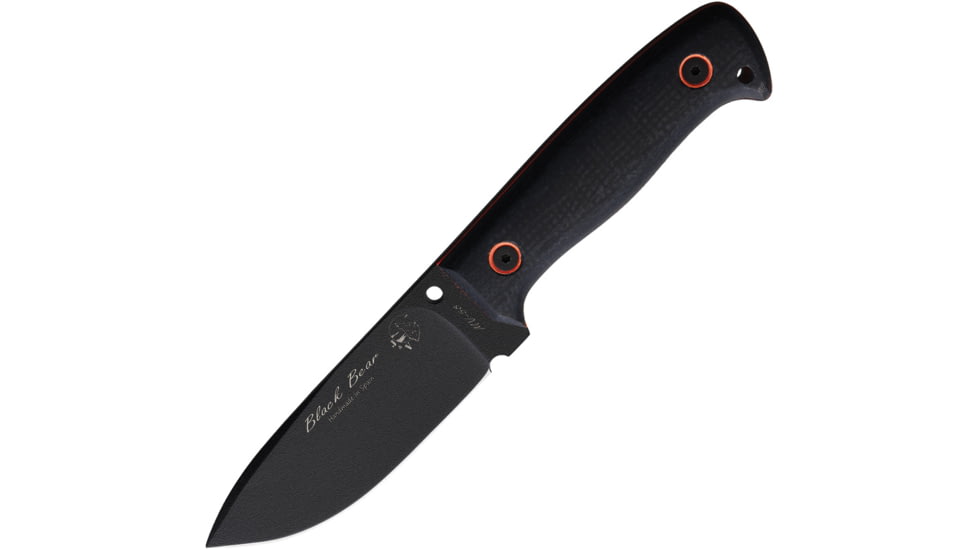 J&amp;V Adventure Knives Black Bear Fixed Blade Black