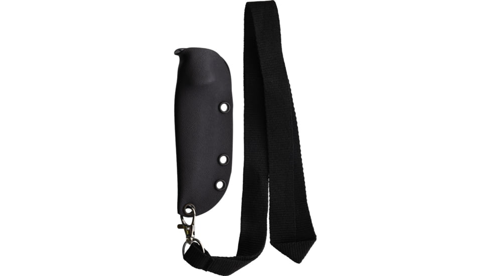 J&amp;V Adventure Knives Chacal Neck Knife, 7.13in Overall, 3.5in Satin MV-58 Stainless Steel Blade, Black Micarta Handle, Black Kydex Belt Sheath, 1384-M1