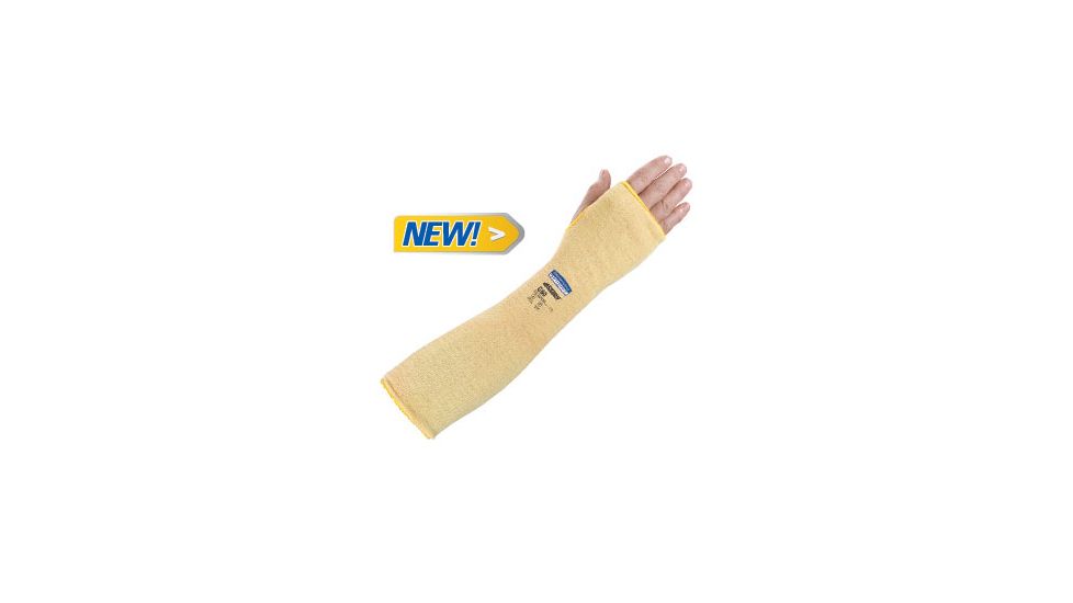 Jackson Safety G60 Level 2 Kevlar Cut Resistant Sleeves, thumble hole, Yellow, 18in. 90070