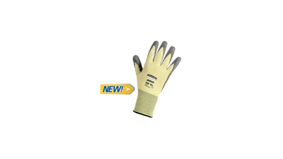 Jackson Safety G60 Level 2 Polyurethane Coated Kevlar Cut Resistant Gloves, Yellow, Large 38637