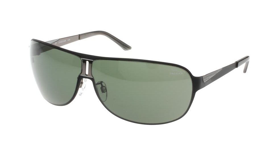 Jaguar 37538 Black-Gunmetal Frame,Green Polarized Lenses Mens Sunglasses 37538-721