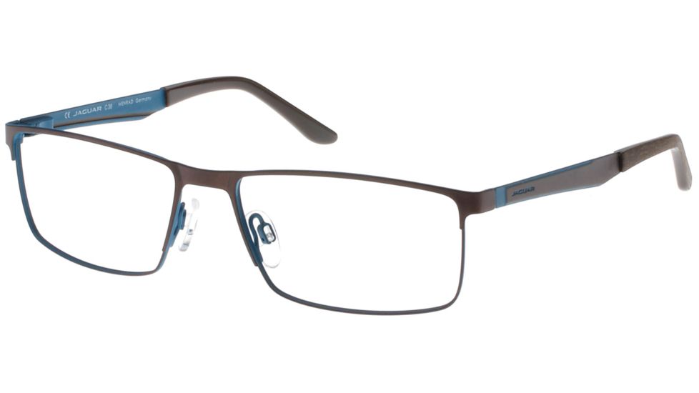 Jaguar Spirit 33585 Single Vision Prescription Eyeglasses, Petrol/Brown Frame, JG335851077SV