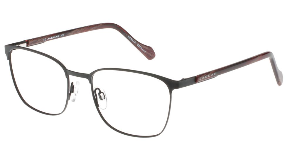 Jaguar Spirit 39340 Single Vision Prescription Eyeglasses, Black/Burgundy Horn Frame, JG393406100SV