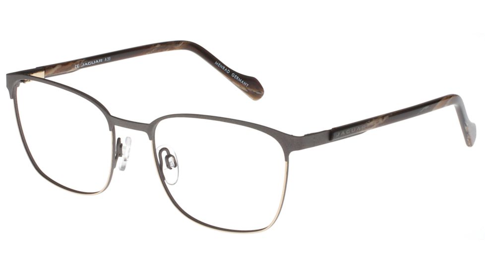 Jaguar Spirit 39340 Single Vision Prescription Eyeglasses, Chocolate/Gold/Brown Horn Frame, JG393401010SV