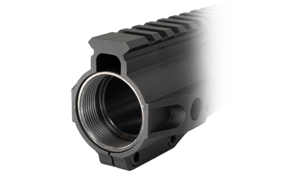 JE Machine Tech AR-15 M-Lok Free Float Clamp On Quad Rail Handguard, 12 in, Barrel Nut Included, No Anti Rotation Tabs, Black, PS-223MLK12GBLK-NAR