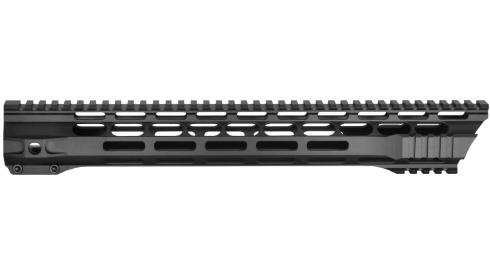 JE Machine Tech AR-15 M-Lok Free Float Clamp On Quad Rail Handguard, 15 in, Barrel Nut Included, No Anti Rotation Tabs, Black, PS-223MLK15GBLK-NAR