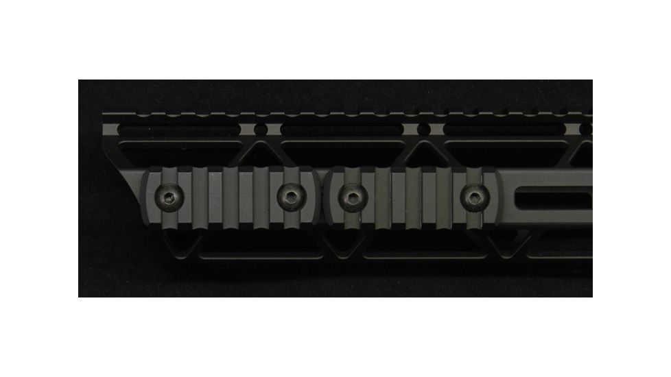 JL Billet M-Lok Attachment Rail Section, 5 Slot, 2 inch, Black, JLB-MLOK-5S