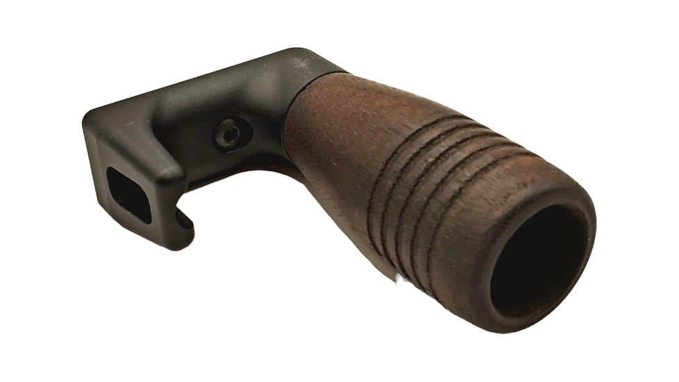 JMK Wood Vertical Foregrip Assembly, Grooved, M-LOK, A3 Modular Compact Base w/Int Handstop, VFG-MHA02