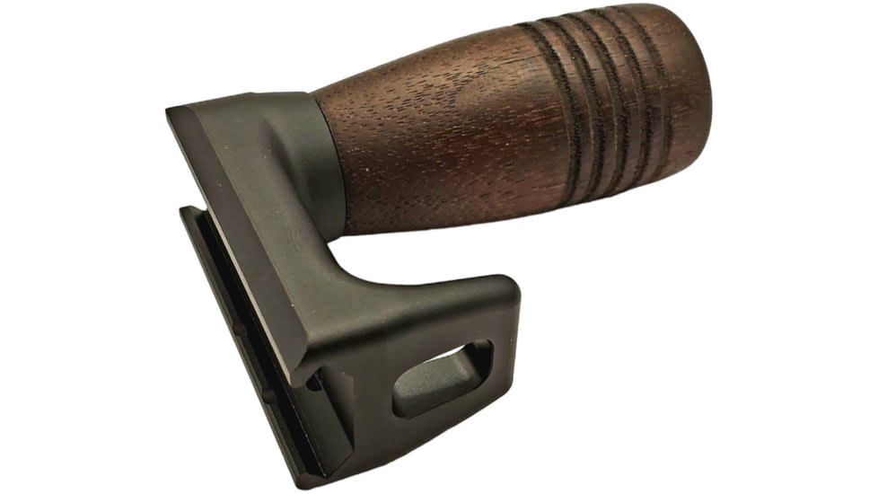 JMK Wood Vertical Foregrip Assembly, Grooved, Picatinny, A3 Modular Compact Base w/ Int Handstop, VFG-PHA02