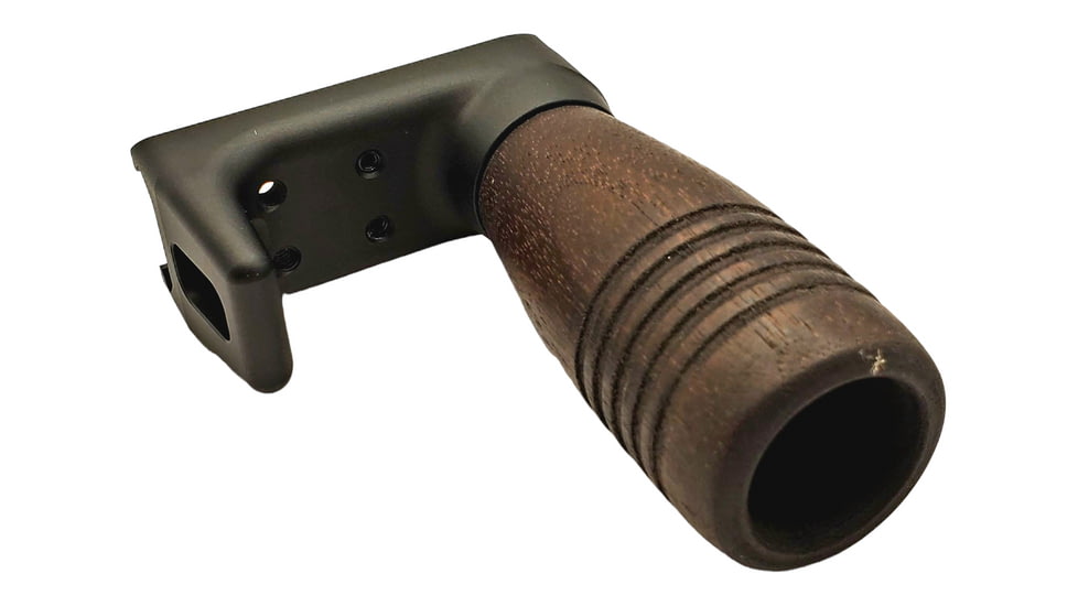 JMK Wood Vertical Foregrip Assembly, Grooved, Picatinny, A3 Modular Compact Base w/ Int Handstop, VFG-PHA02