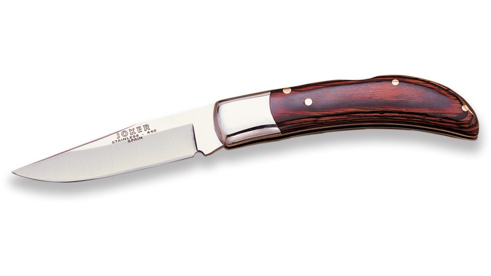 Joker Knives Pocket Folding Knife Red Wood 2.92in. Blade, 6.82in. Length NR07USA