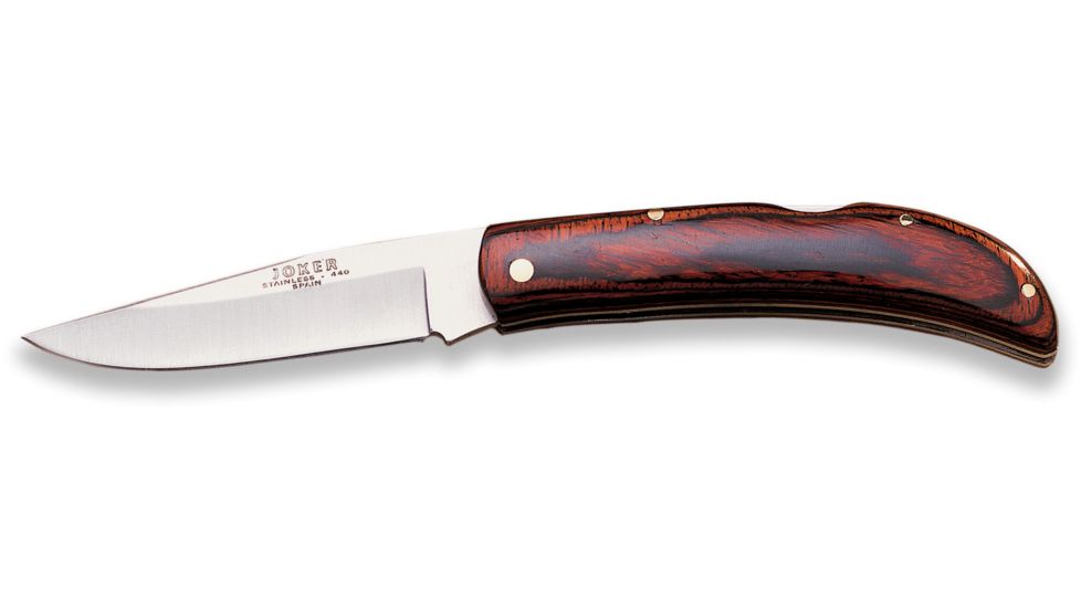 Joker Knives Pocket Folding Knife Red Wood 3.51in. Blade, 7.99in. Length NR66USA