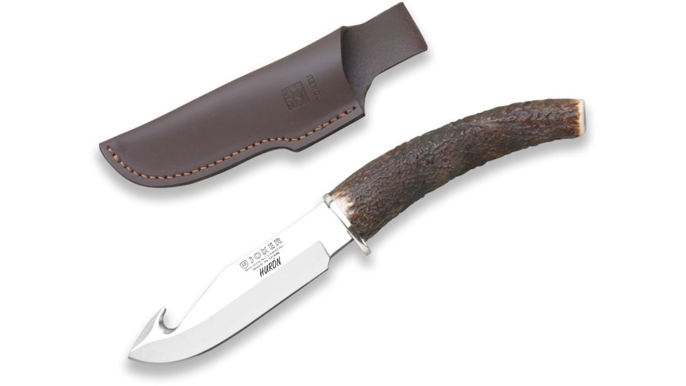 Joker Knives Skinner Knife Stag Horn 4.29in. Blade, 8.77in. Length. CC74USA