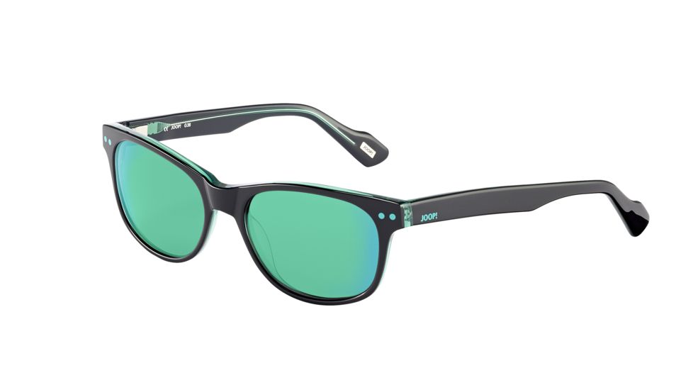Joop! 87182 Bifocal Prescription Sunglasses, Black Frame, Grey W/ Green Mirror Lens-87182-6914BI