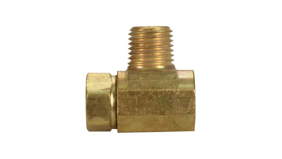 JR Products Dual Tank Manifold Tee - 1/4 Invertered Flare x 1/4 MPT, 07-30055