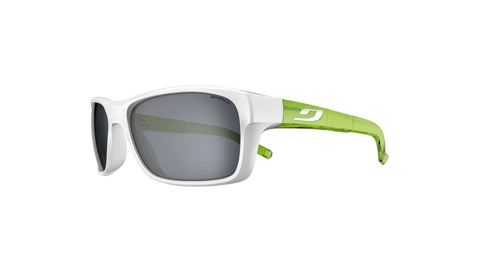 Julbo Colbalt Sunglasses; Shiny White/Green Frames w/ Spectron 3 Lenses 4512011
