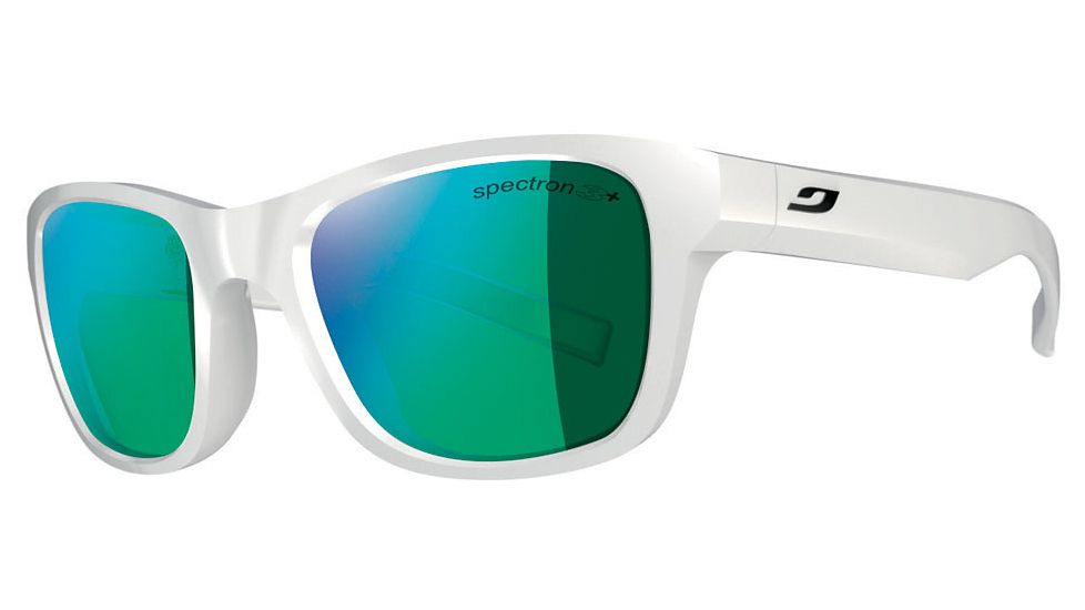Julbo Reach Single Vision Prescription Sunglasses, White Frame, Spectron 3+ W/ Green Flash Lens-J4641111SV