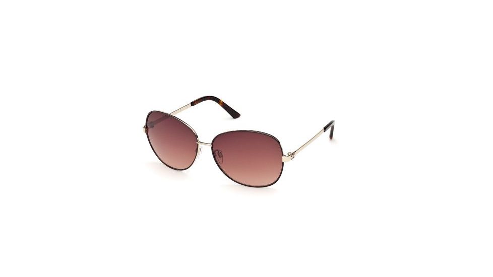 Just Cavalli JC417S Sunglasses - Shiny Rose Gold Frame Color, Gradient Brown Lens Color