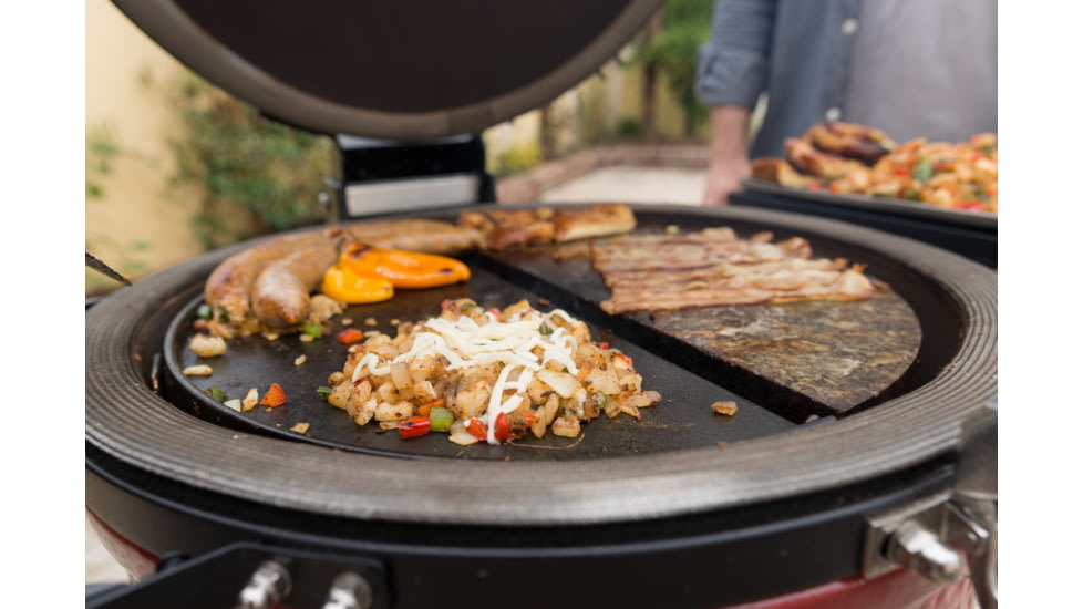 Kamado Joe Classic Joe Half Moon Cast Iron Reversible Griddle, Black, Medium, KJ-HCIGRIDDLE