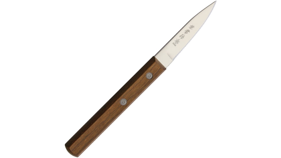 Kanetsune Paring Knife Kitchen Knives, 6.75in Overall, 2.63in Satin Aus-8 SS Blade, Kebony Maple Handle, KC-341
