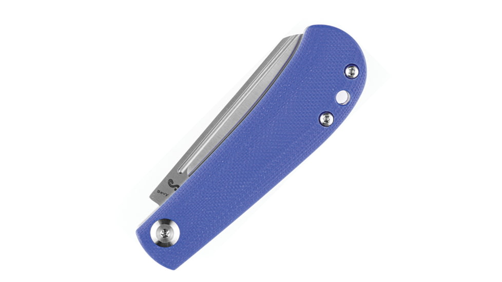 Kansept Knives Bevy Slip Joint Folding Knife, 3.00 in, 154CM Stainless Steel Satin Finish, Clip Point Blade, Blue G10 Handle, T2026F5