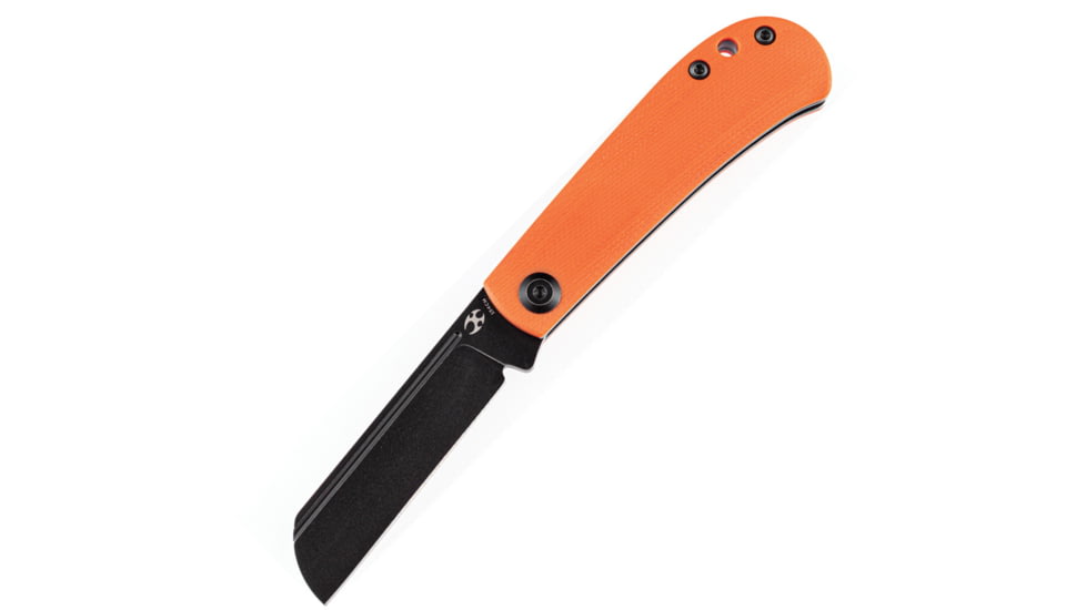 Kansept Knives Bevy Slip Joint Folding Knife, 3.00 in, 154CM Stainless Steel Satin Finish, Clip Point Blade, Orange G10 Handle, T2026F6