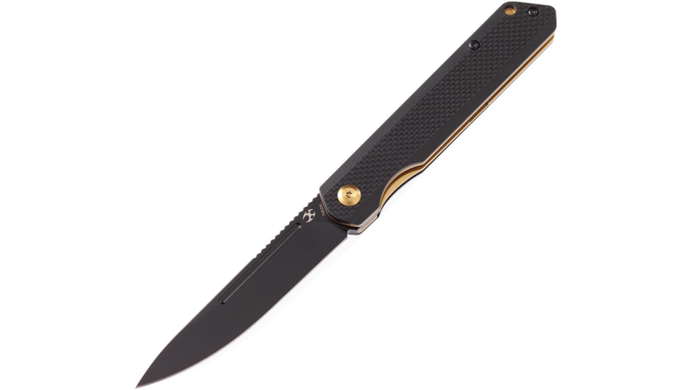 Kansept Knives Prickle Linerlock Folding Knife, Black, Black textured G10 handle, T1012A1