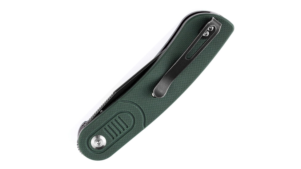 Kansept Knives Reverie Linerlock Folding Knife 3.00 in, 154CM Stainless Steel Black TiNi Coated, Drop Point Blade, Green G10 Hande, T2025A2