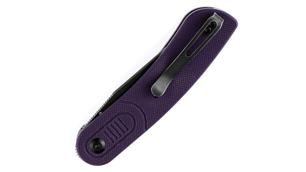 Kansept Knives Reverie Linerlock Folding Knife 3.00 in, 154CM Stainless Steel Black TiNi Coated, Drop Point Blade, Purple G10 Handle, T2025A5