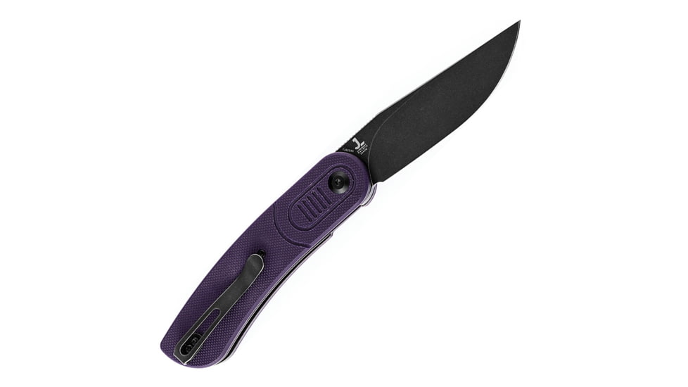Kansept Knives Reverie Linerlock Folding Knife 3.00 in, 154CM Stainless Steel Black TiNi Coated, Drop Point Blade, Purple G10 Handle, T2025A5