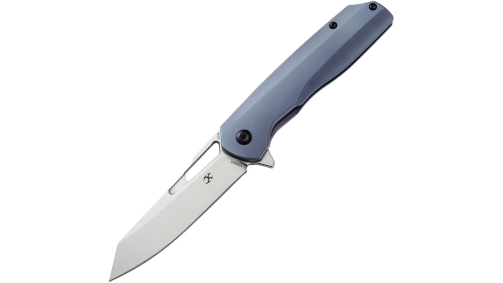 Kansept Knives Shard Framelock Blue Folding Knife, 3.5 stonewash finish S35VN stainless blade, Blue anodized titanium handle, K1006A8