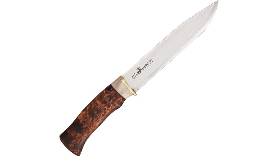 Karesuando Large Hunter Brown Fixed Blade Knife, 6in, Sandvik 12C27 Steel KAR3619
