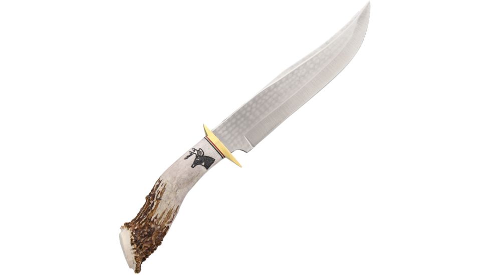 Ken Richardson Knives Horn Bowie Fixed Blade Knife, 8in, Standard Edge, Horn Handle KRK1410