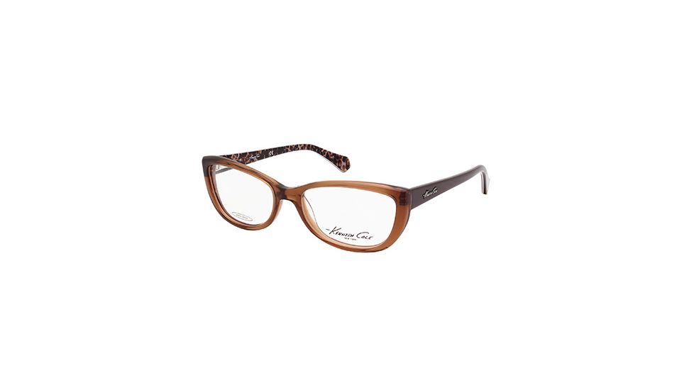 Kenneth Cole KC0211 Eyeglass Frames - Shiny Dark Brown Frame Color