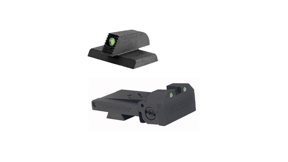 Kensight BoMar BMCS Adjustable Target 1911 Rear Night Sight Set Beveled Blade Tritium w/ Arctic White Outlines, Black, 960-095