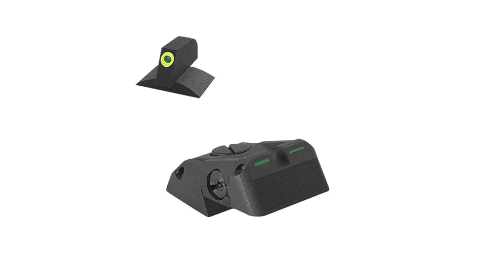Kensight DAS Adjustable Bar-Dot-Bar Tritium Rear Night Sight, Green, 990-628